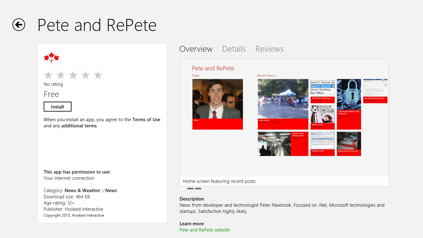 Pete and RePete App on the Windows Store